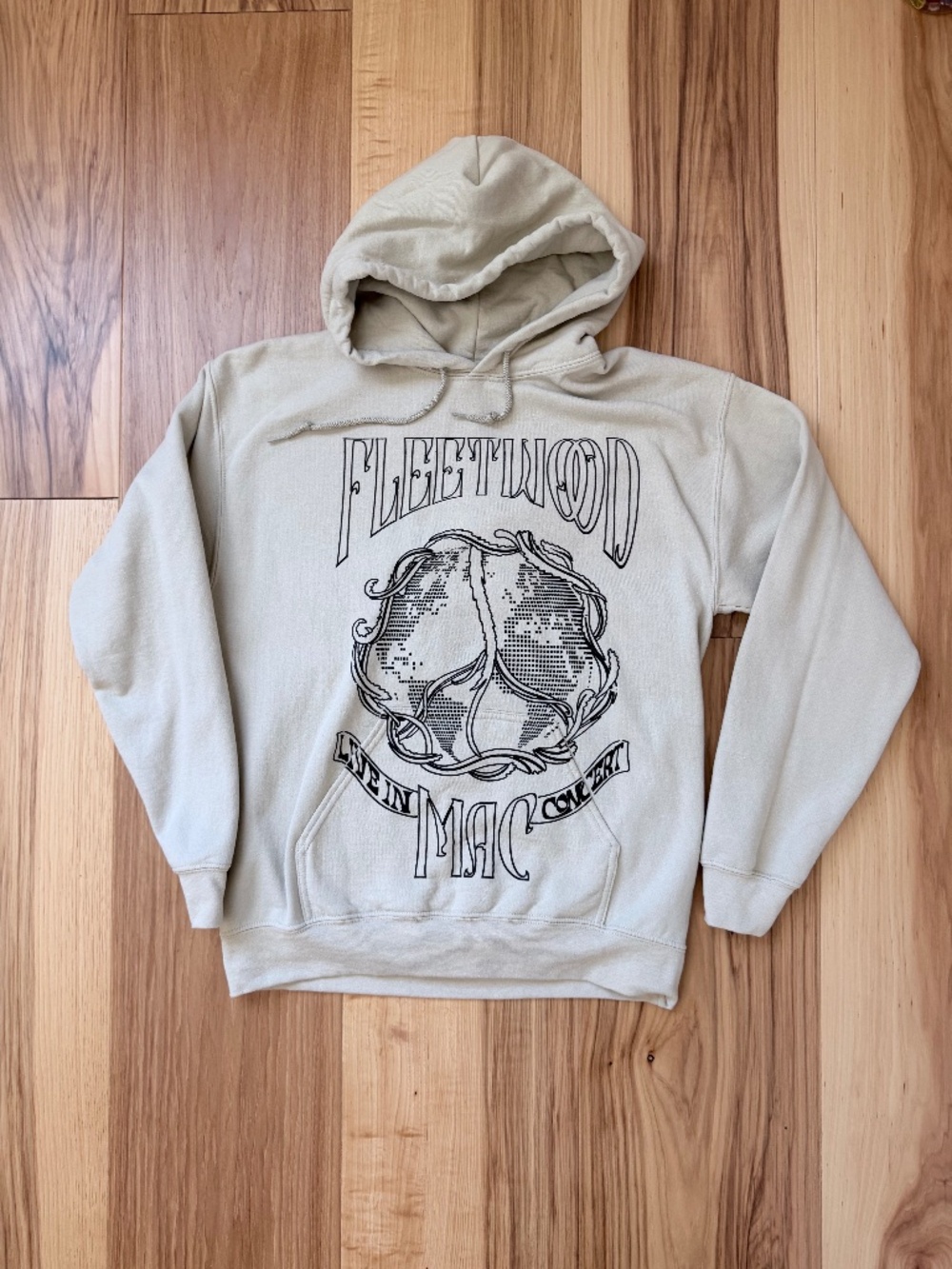 Fleetwood Mac Live In Concert Hoodie Medium Beige Stevie Nicks Sweatshirt